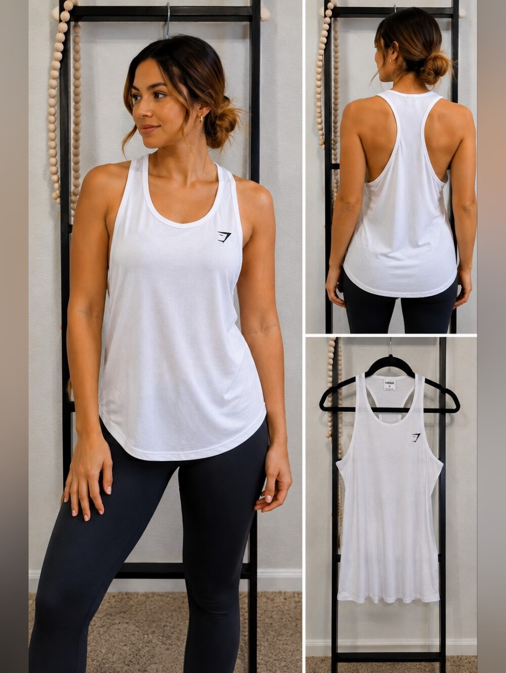 Gymshark White Racerback Workout Tank – XS